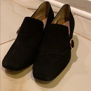 Tory Burch Black Suede Loafer Pump (2.5 inch heel)